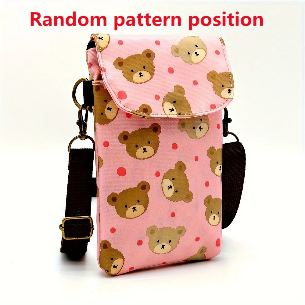 Cute Cat Animal Print Crossbody Bag, Kawaii Fabric Phone Purse, Small Shoulder Bag With Adjustable Strap  Purses and Handbags