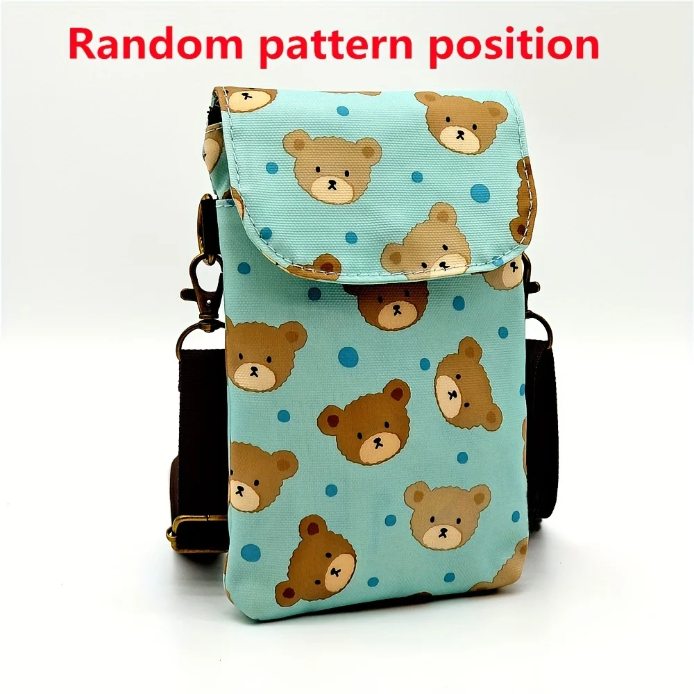 Cute Cat Animal Print Crossbody Bag, Kawaii Fabric Phone Purse, Small Shoulder Bag With Adjustable Strap  Purses and Handbags