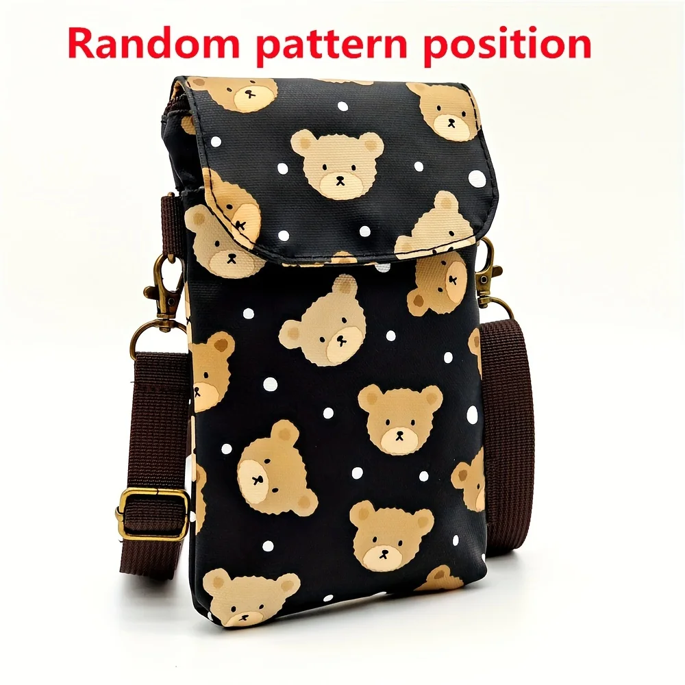 Cute Cat Animal Print Crossbody Bag, Kawaii Fabric Phone Purse, Small Shoulder Bag With Adjustable Strap  Purses and Handbags