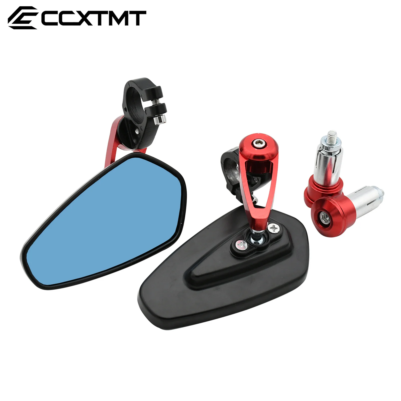 7/8" 22mm CNC Motorcycle Rearview Mirrors Universal Blue Glass Scooter Bar Handlebar Mirror For Sur-Ron SurRon Light Bee S & X