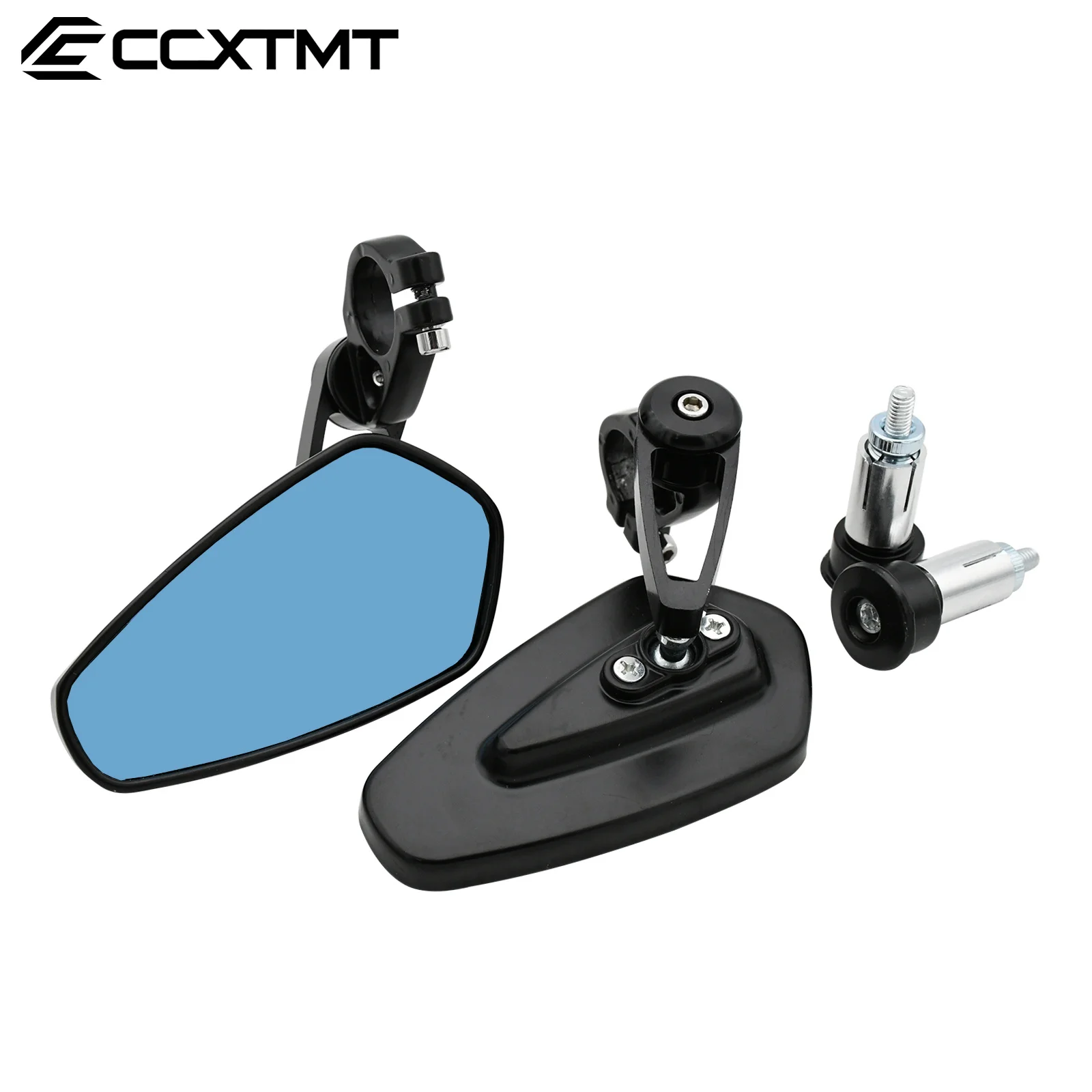 7/8" 22mm CNC Motorcycle Rearview Mirrors Universal Blue Glass Scooter Bar Handlebar Mirror For Sur-Ron SurRon Light Bee S & X