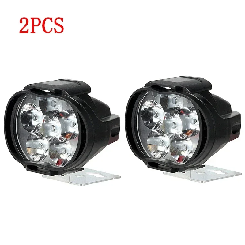 Motorcycle Headlight Spot Lights High Bright Waterproof Scooter Auxiliary Lamp Spotlights 6 LED Fog Bulb Work Lights with Switch