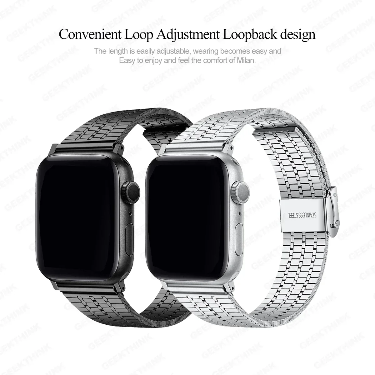 Link Bracelet for apple watch 8 7 45mm 41mm SE 6 5 4 44mm 40mm band Stainless Steel strap iwatch ultra 49mm 3 42mm 38mm bands