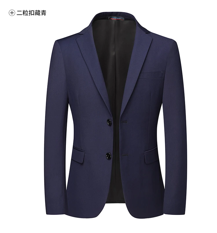 Blazer New Men's Fashion Business Solid Color British Style Professional Work Groom Wedding Dress Best Man Blazer Jacket