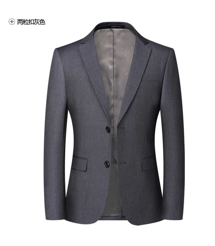 Blazer New Men's Fashion Business Solid Color British Style Professional Work Groom Wedding Dress Best Man Blazer Jacket