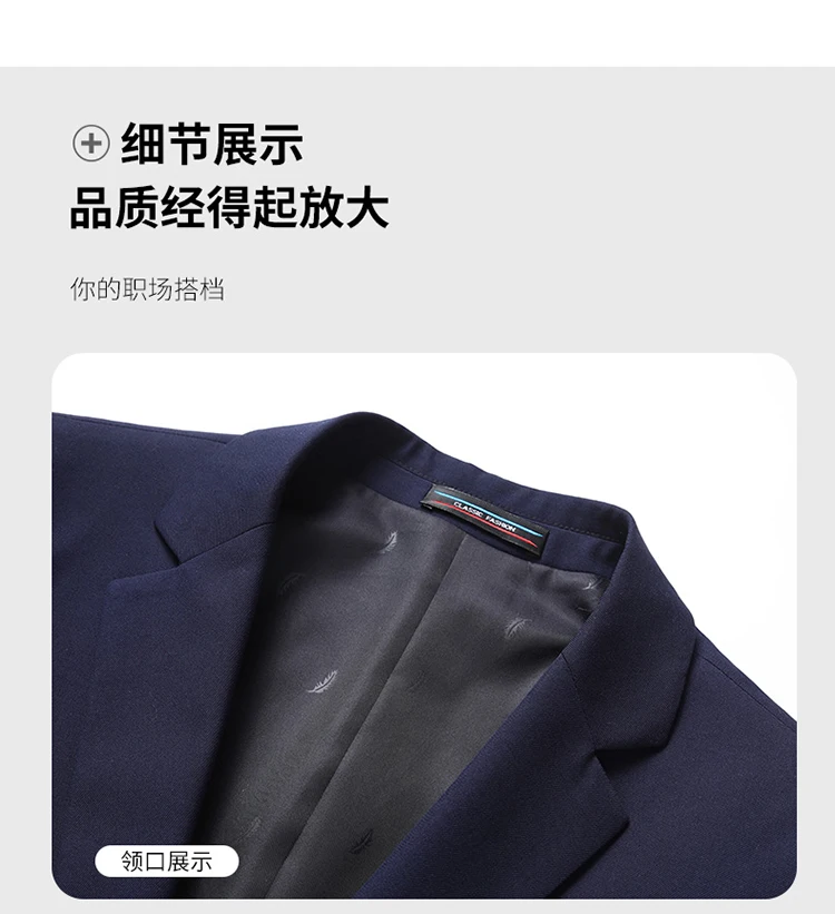Blazer New Men's Fashion Business Solid Color British Style Professional Work Groom Wedding Dress Best Man Blazer Jacket