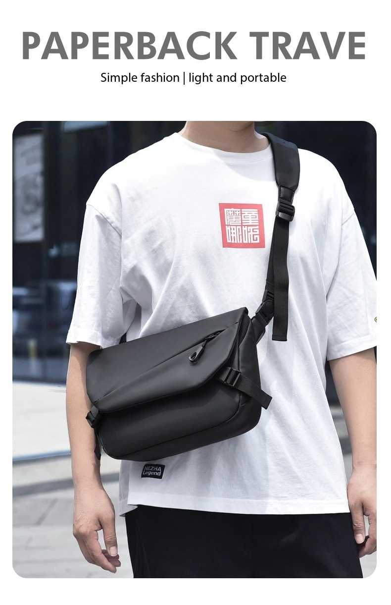 Trendy and Minimalist Men's Outdoor Tactical Waterproof Men's Bag Single Shoulder Bag Large Capacity Wear-Resistant Sports Cross