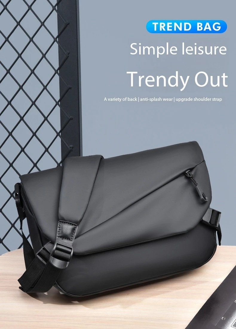 Trendy and Minimalist Men's Outdoor Tactical Waterproof Men's Bag Single Shoulder Bag Large Capacity Wear-Resistant Sports Cross