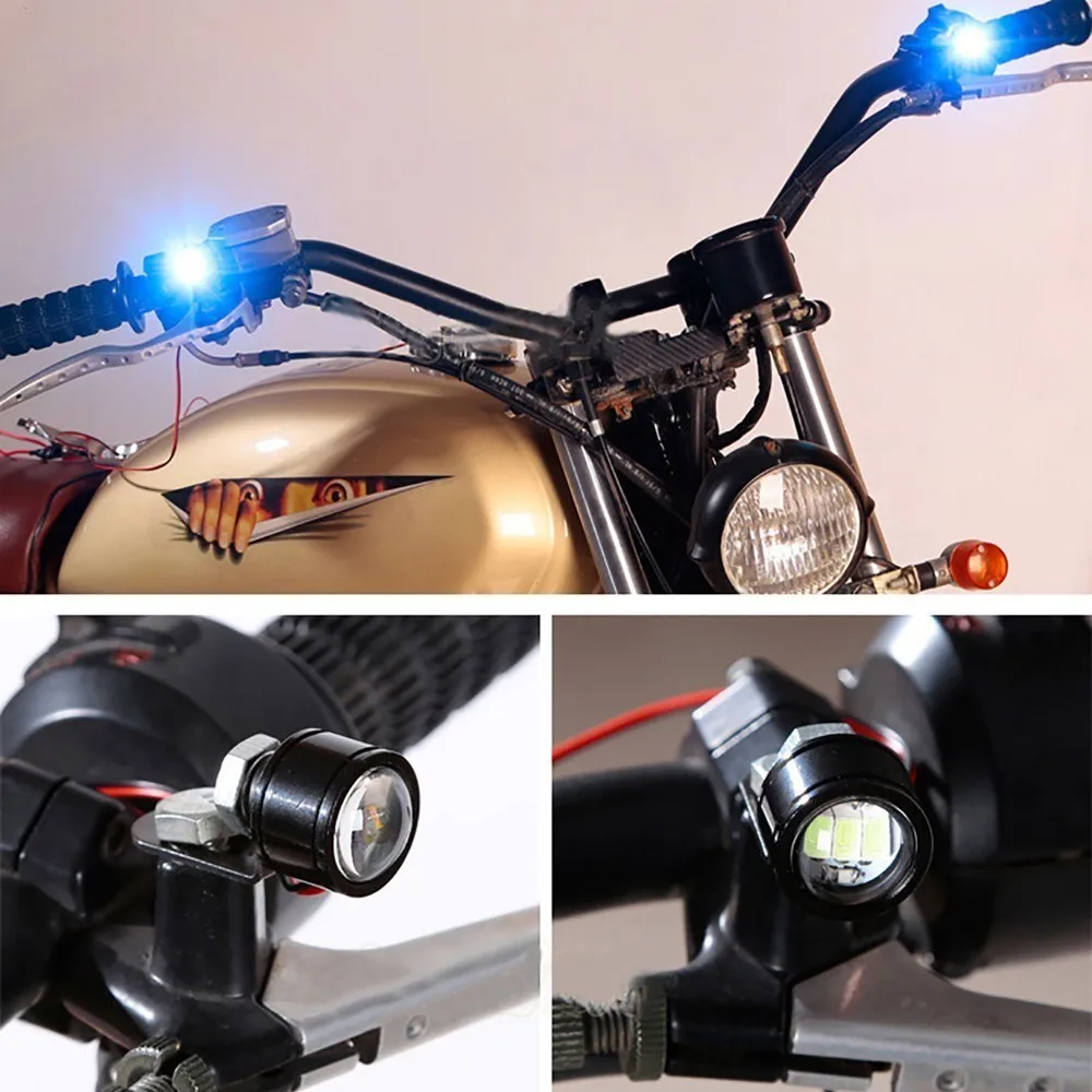 2pcs LED Strobe Motorcycle Light Headlight Fog Lamp High Power 12V Motor Accessories Flashing Eagle Eye Lamp Driving Light