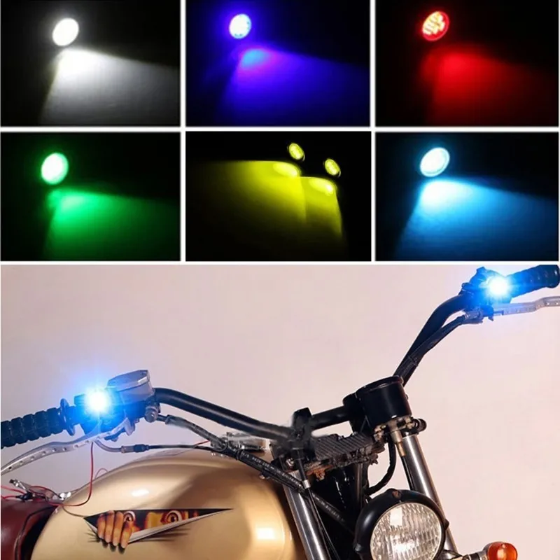 2pcs LED Strobe Motorcycle Light Headlight Fog Lamp High Power 12V Motor Accessories Flashing Eagle Eye Lamp Driving Light