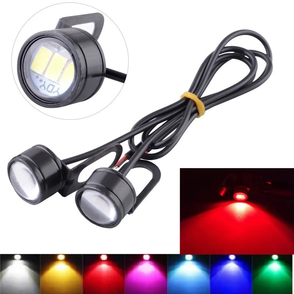 2pcs LED Strobe Motorcycle Light Headlight Fog Lamp High Power 12V Motor Accessories Flashing Eagle Eye Lamp Driving Light