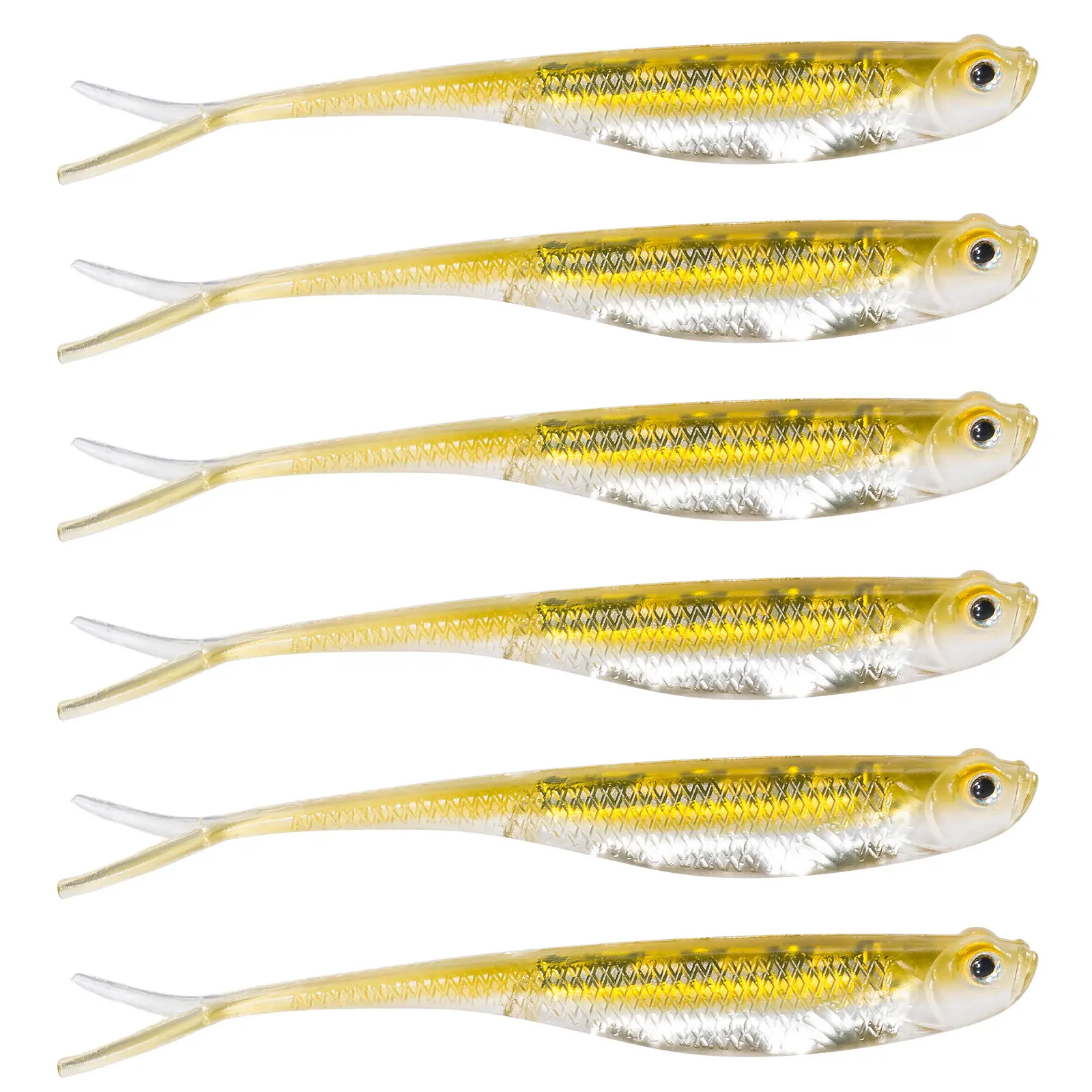 Dr.Fish 5/6pcs Fishing Soft Lure Plastic Saltwater Fork Tail Drop Shot Silicone Soft Bait Worm Bass Trout Pike Walleye Weedless