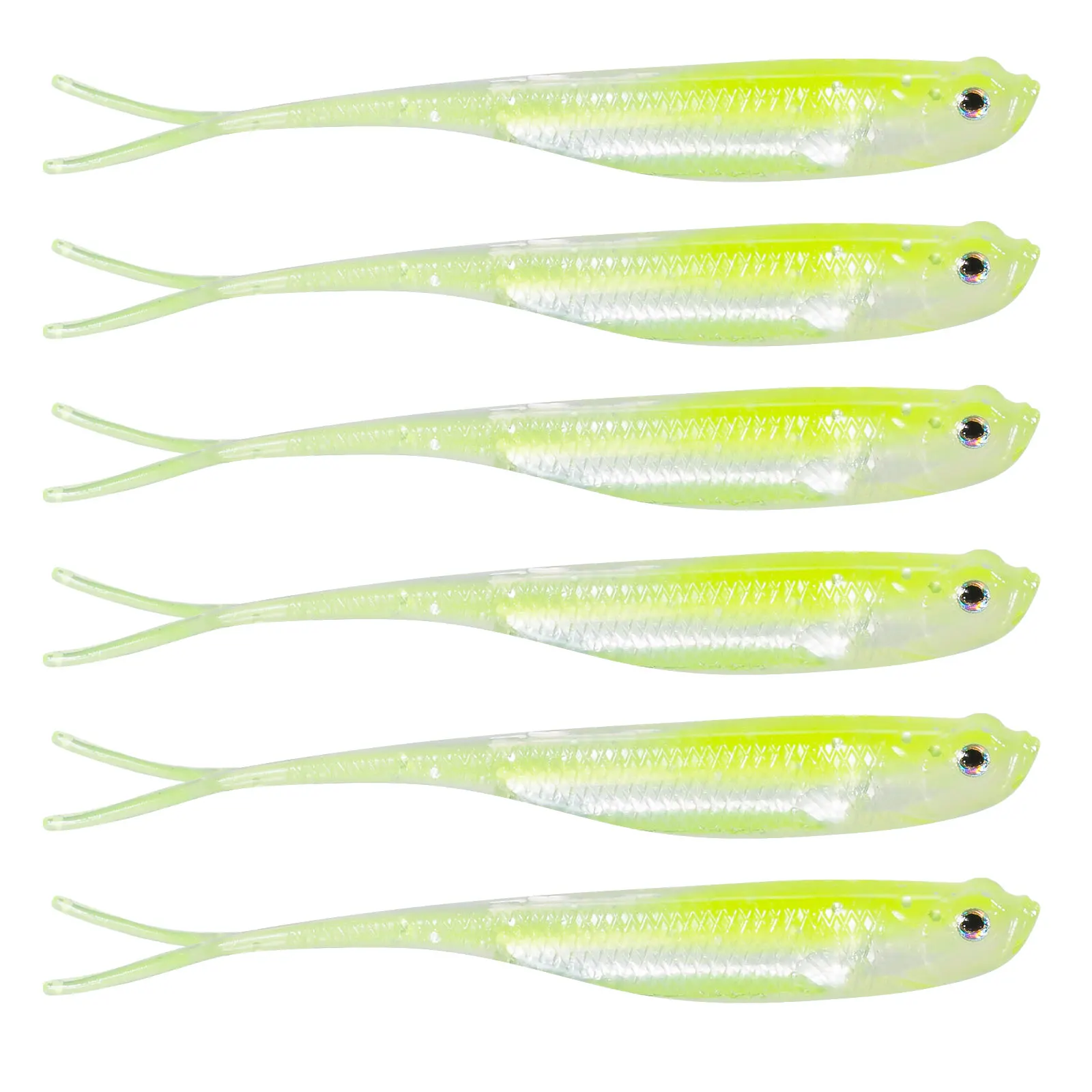 Dr.Fish 5/6pcs Fishing Soft Lure Plastic Saltwater Fork Tail Drop Shot Silicone Soft Bait Worm Bass Trout Pike Walleye Weedless