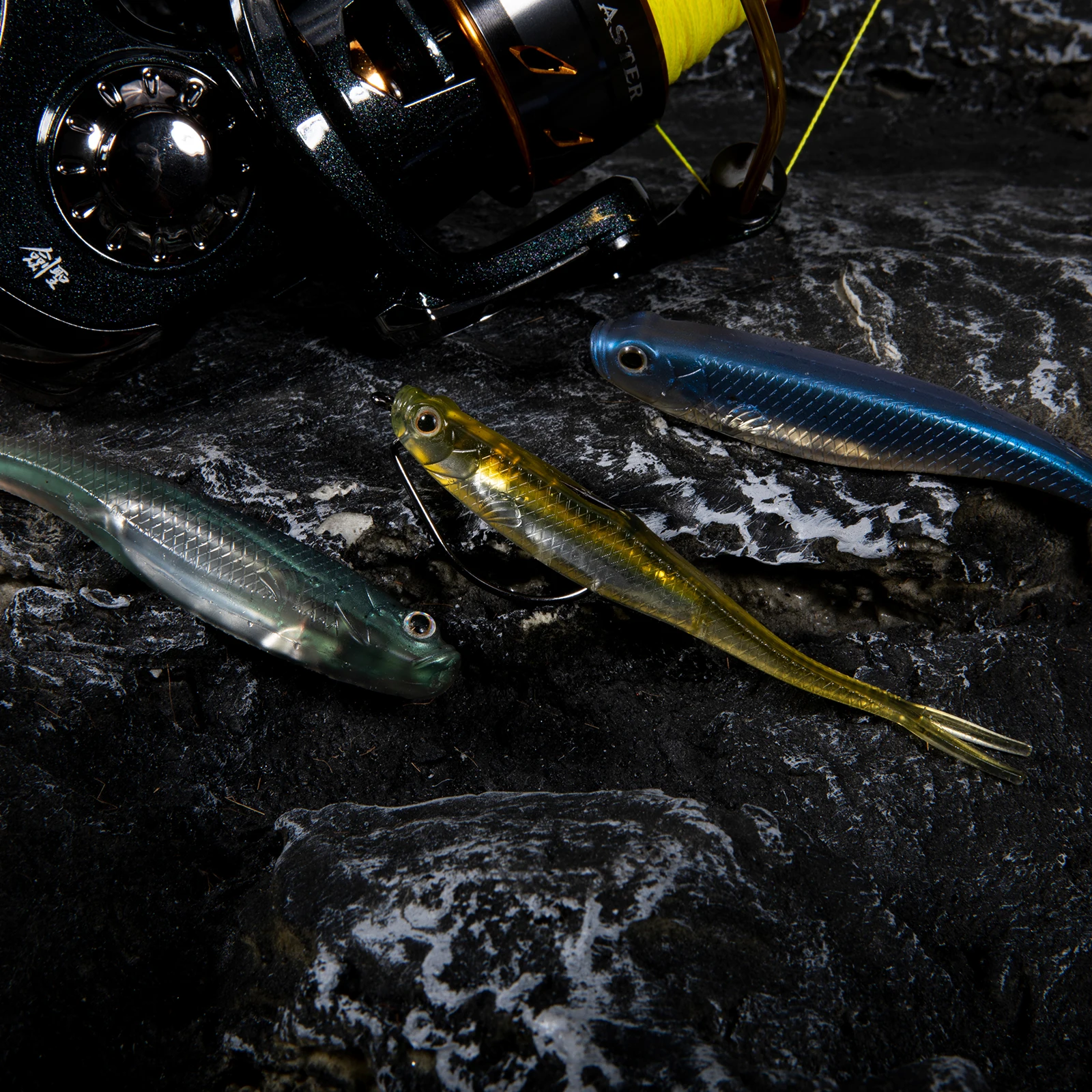 Dr.Fish 5/6pcs Fishing Soft Lure Plastic Saltwater Fork Tail Drop Shot Silicone Soft Bait Worm Bass Trout Pike Walleye Weedless