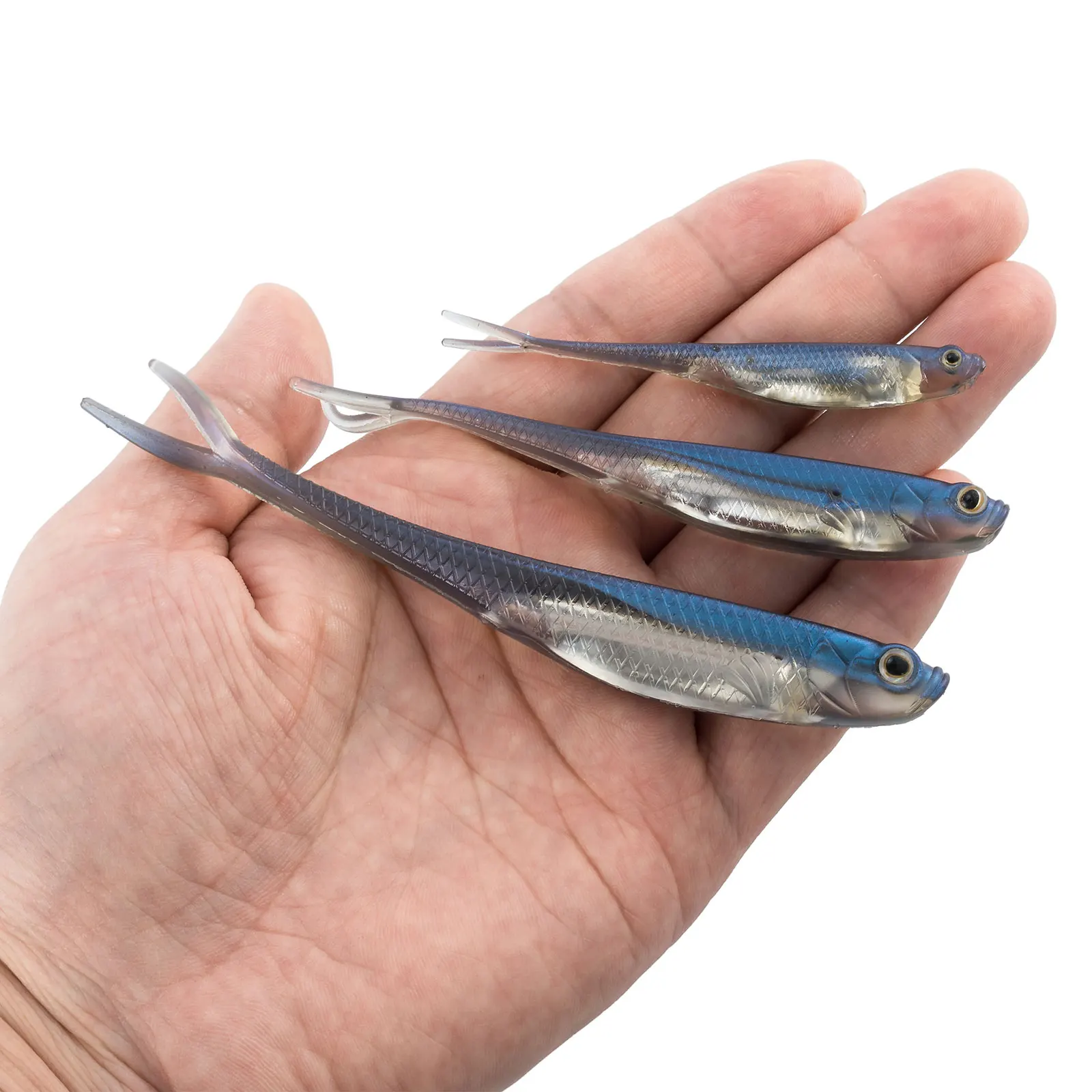 Dr.Fish 5/6pcs Fishing Soft Lure Plastic Saltwater Fork Tail Drop Shot Silicone Soft Bait Worm Bass Trout Pike Walleye Weedless