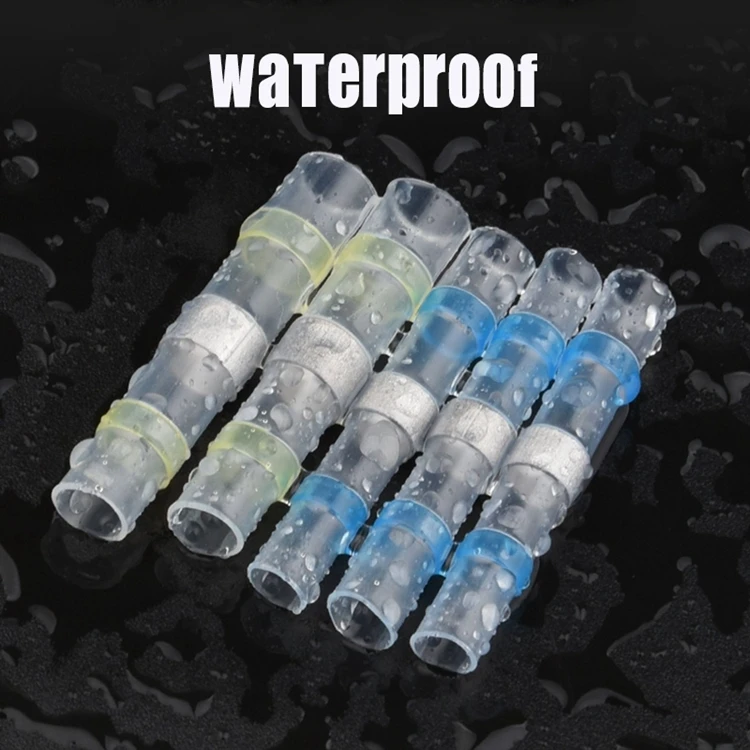 SST Heat Shrinkable Tube Waterproof Solder Ring Wire Connectors 5/10/30/50PCS Awg22-18 Butt Bushing Electrical Splice Terminal