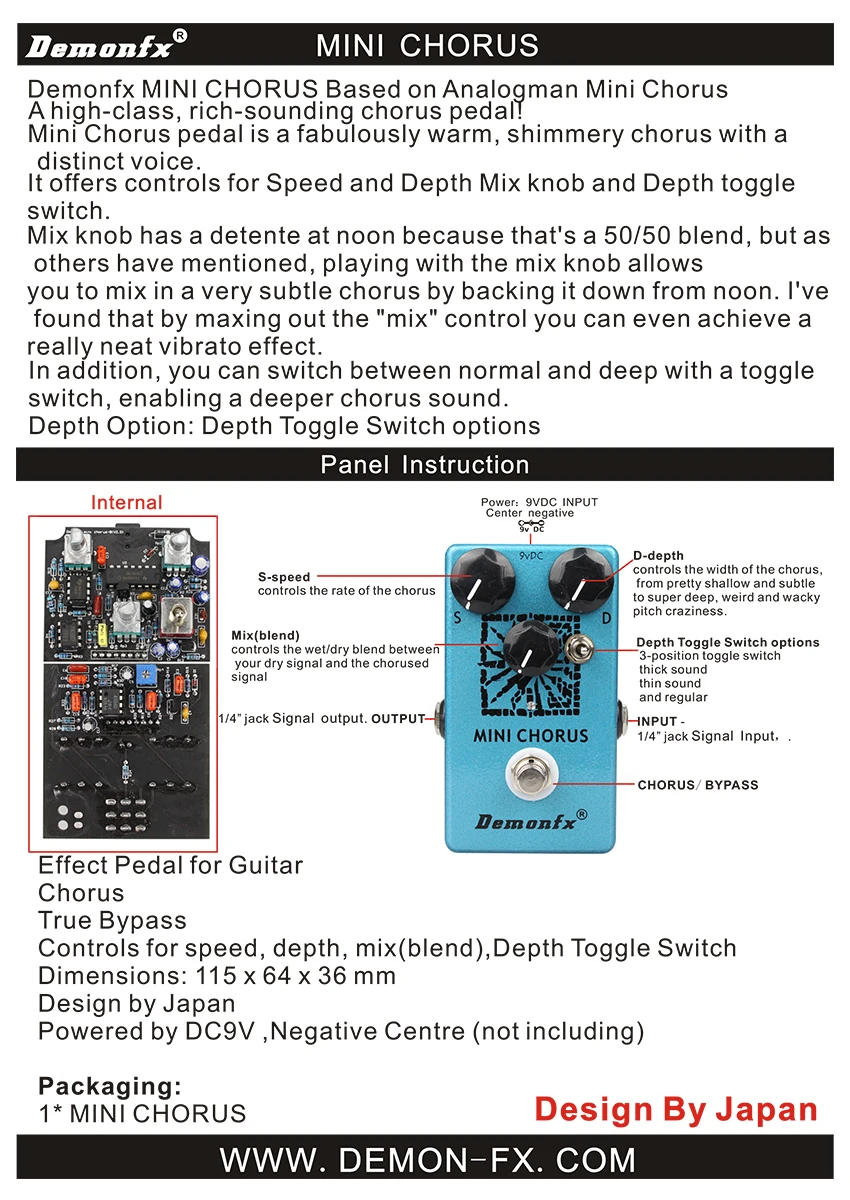 High Quality Jan Ray Overdrive Guitar Effect Pedal Drive With True Bypass Demonfx