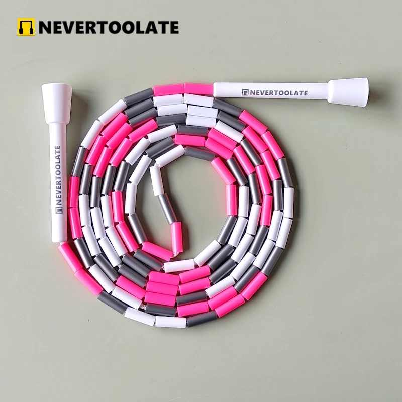 NEVERTOOLATE   128gram PE hard beads freestyle  BEADED JUMP ROPE 4.5mm thick thread core  SKIP SKIPPING  FITNESS  1 INCH