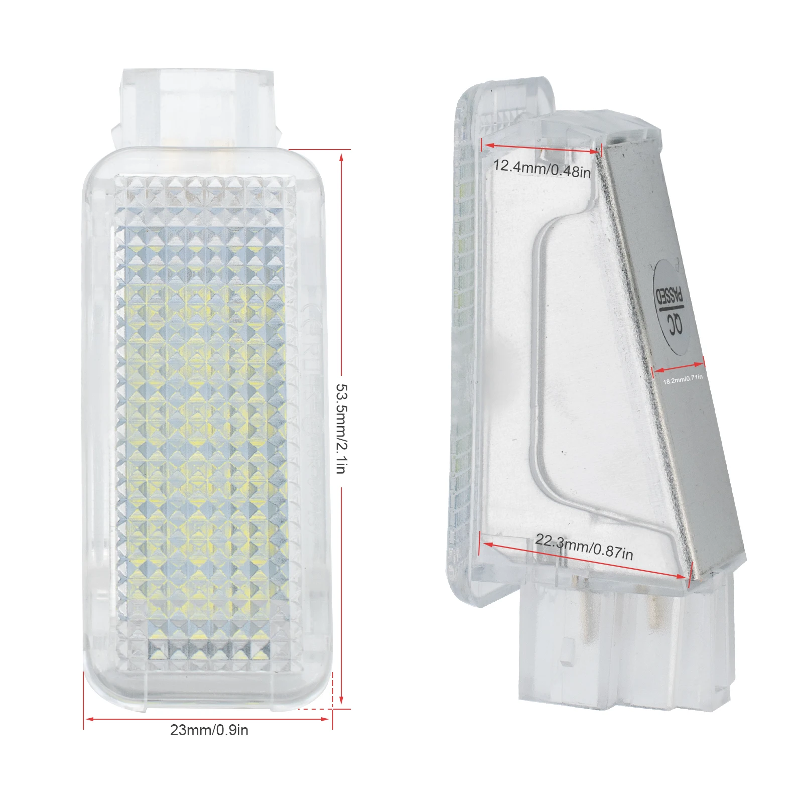 2pcs Xenon White LED Courtesy Under Door Footwell Light Trunk Lamp for Audi A4 A6 VW Touareg Tiguan Passat Skoda Octavia Superb