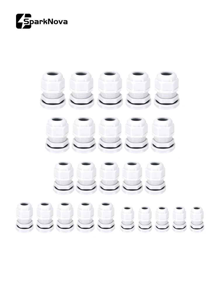 5/10Pcs Waterproof Cable Gland Nylon IP68 PG7 PG9 PG11 PG13.5 PG16 For 3-14mm Cable Wire Lock Nut Connector Joint White