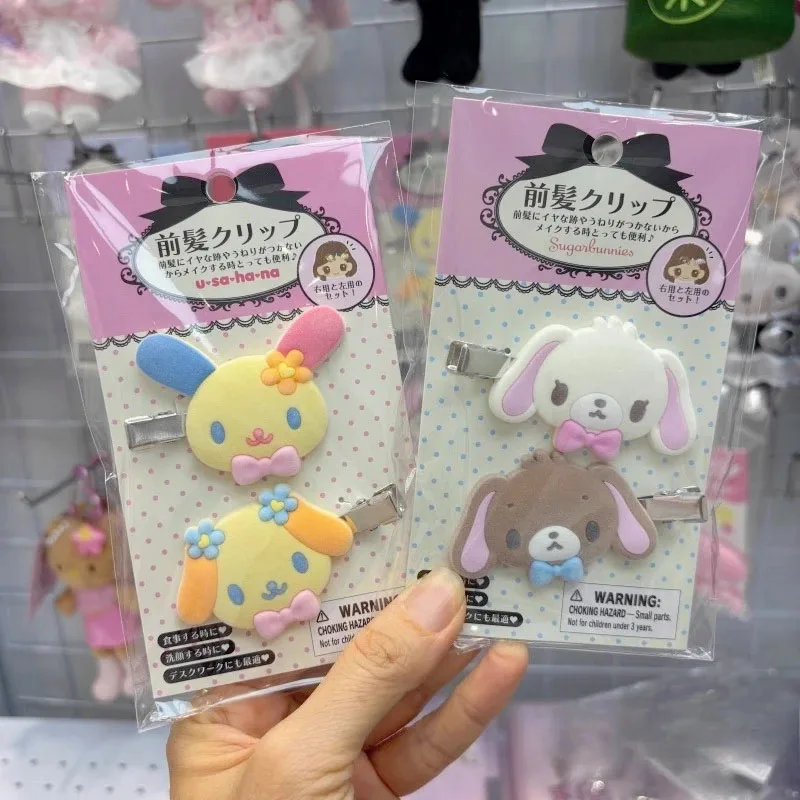Kawaii Sugarbunnies Hairpin Cartoon Kuromi My Melody Sweet Girl Bangs Side Clip Creative Cinnamoroll Hair Clips Christmas Gifts