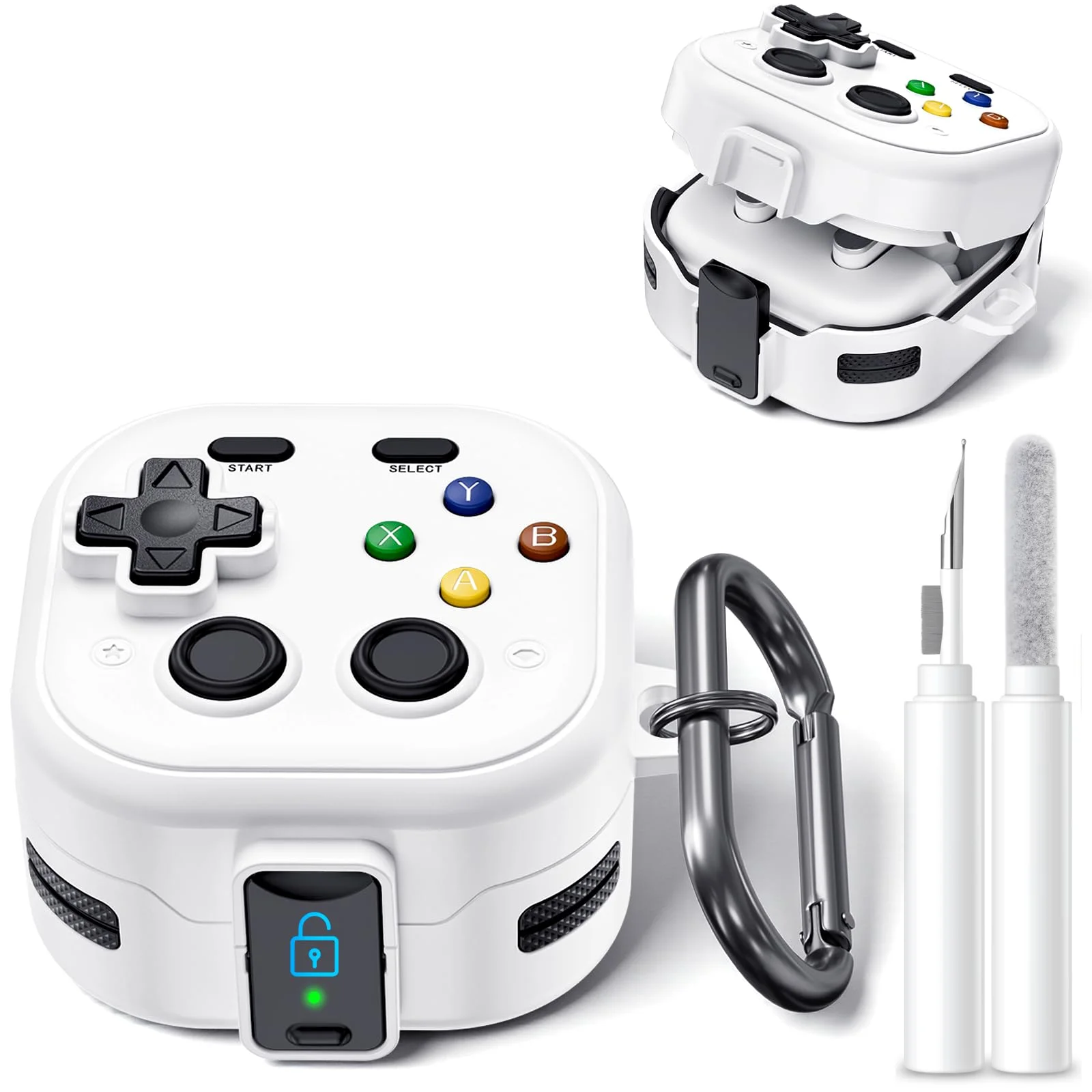 (2026) for Samsung Galaxy Buds 4 Pro / Buds 4 Case Secure Lock Funny Game Design for Samsung Galaxy Buds 4 Pro with Cleaning Kit