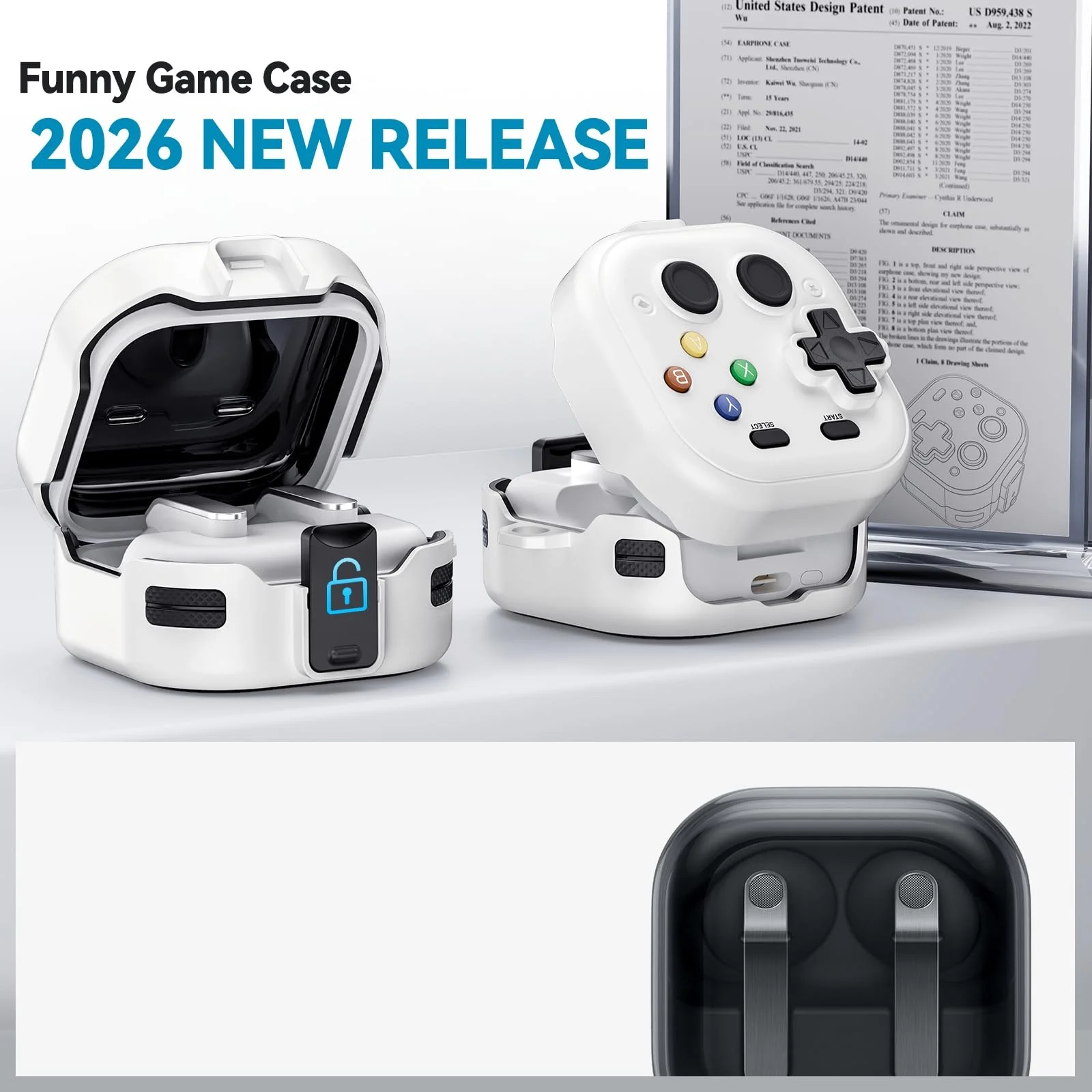 (2026) for Samsung Galaxy Buds 4 Pro / Buds 4 Case Secure Lock Funny Game Design for Samsung Galaxy Buds 4 Pro with Cleaning Kit