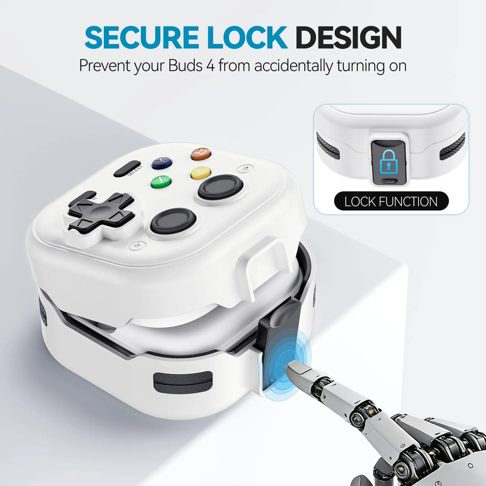 (2026) for Samsung Galaxy Buds 4 Pro / Buds 4 Case Secure Lock Funny Game Design for Samsung Galaxy Buds 4 Pro with Cleaning Kit