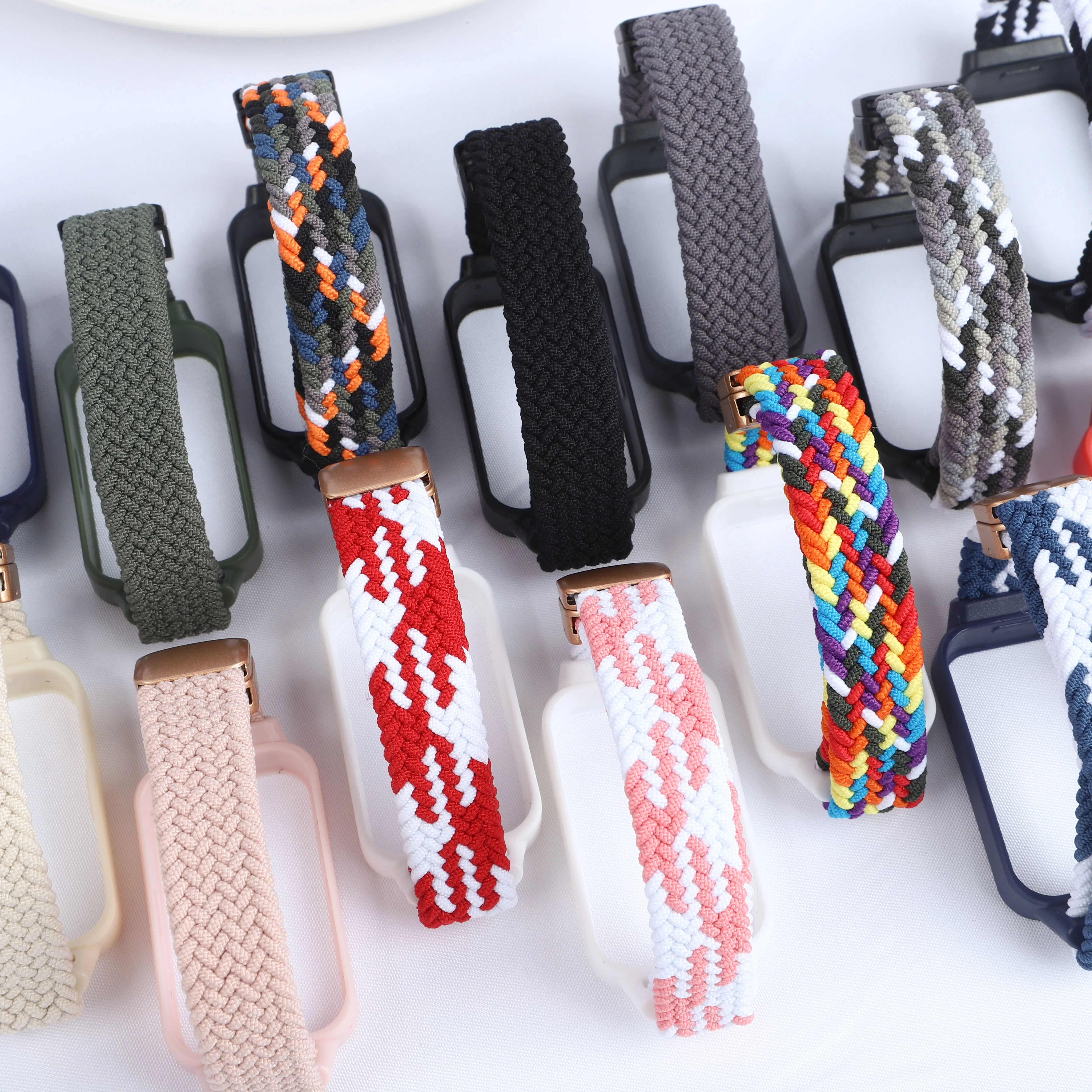 Magnetic Braided Strap+Case for Xiaomi Smart Mi Band 9 8 Active Accessories Sport Nyon Loop Bracelet+Cover Correa Redmi Band 3 2