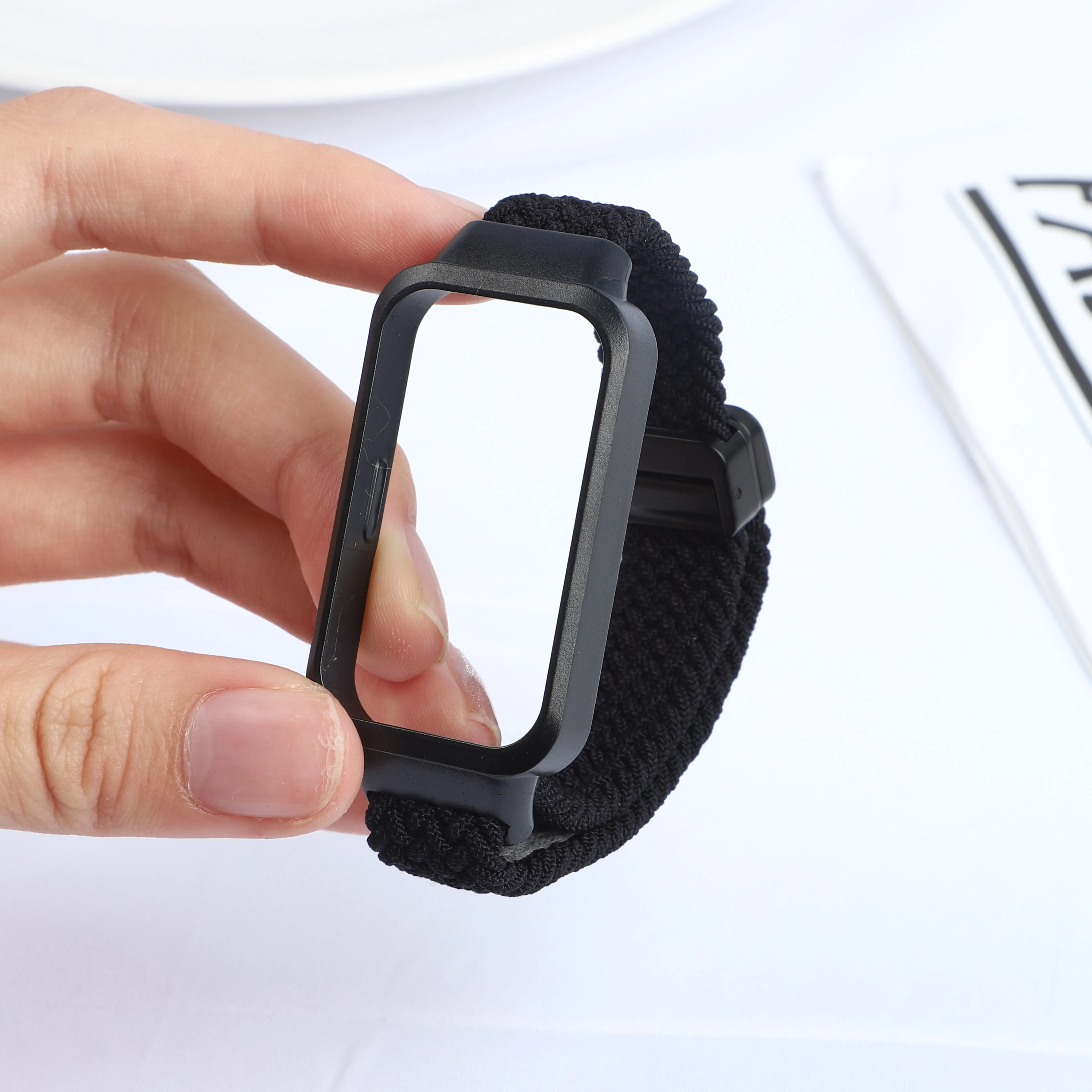 Magnetic Braided Strap+Case for Xiaomi Smart Mi Band 9 8 Active Accessories Sport Nyon Loop Bracelet+Cover Correa Redmi Band 3 2