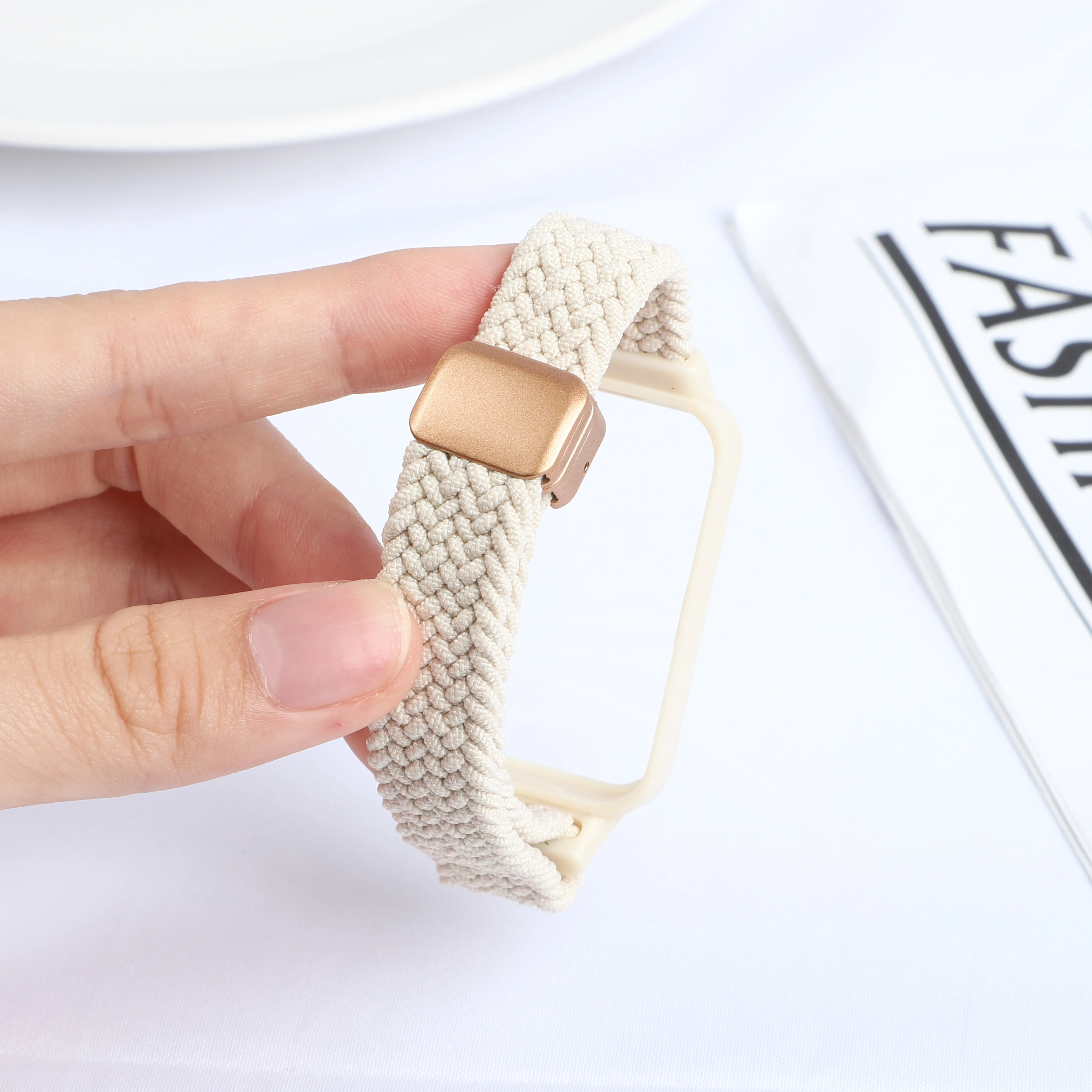 Magnetic Braided Strap+Case for Xiaomi Smart Mi Band 9 8 Active Accessories Sport Nyon Loop Bracelet+Cover Correa Redmi Band 3 2