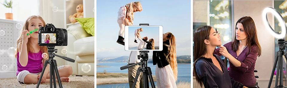 Extendable Phone Tripod Stand Universal Phone Camera Tripod Aluminum Alloy Travel Live Tripods For iPhone Canon Nikon DSLR SLR
