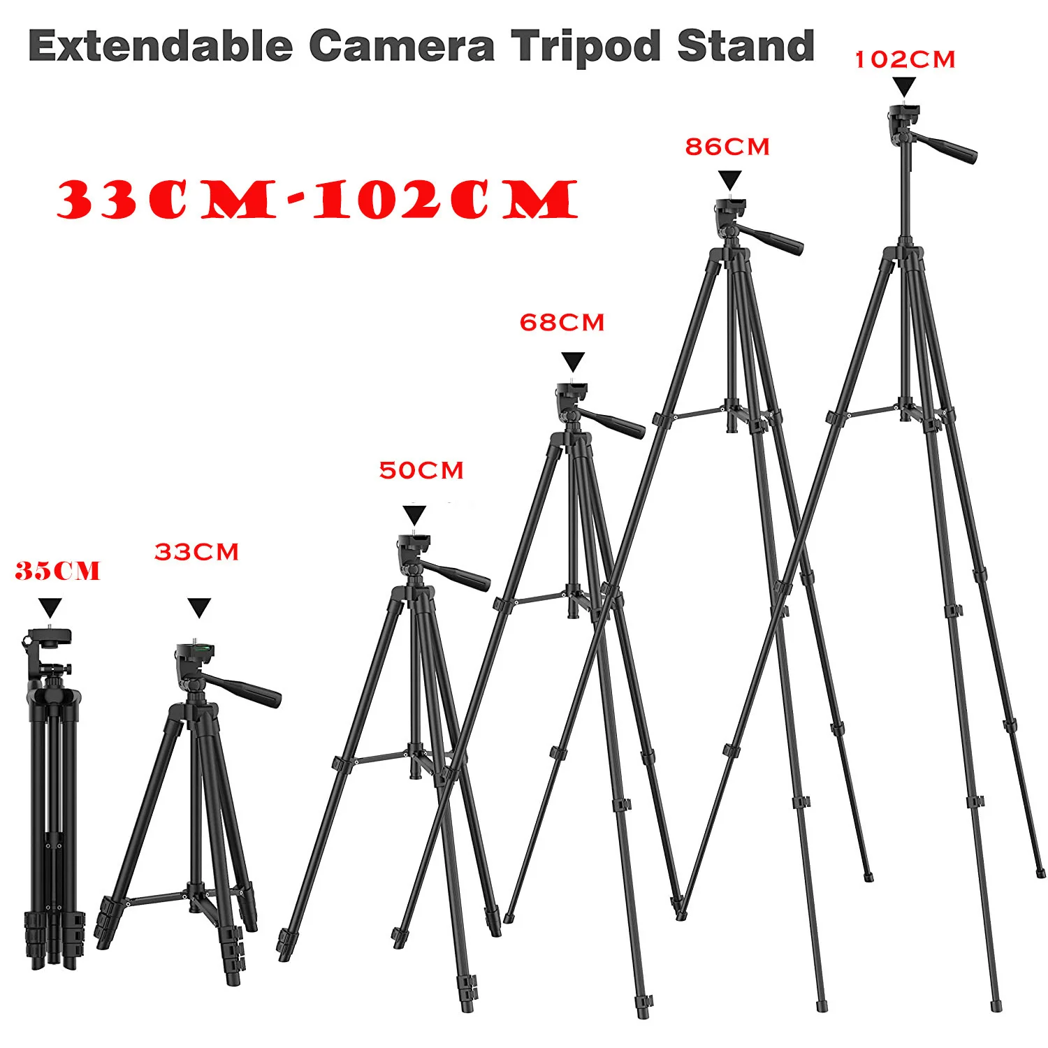Extendable Phone Tripod Stand Universal Phone Camera Tripod Aluminum Alloy Travel Live Tripods For iPhone Canon Nikon DSLR SLR
