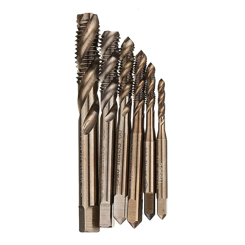 1Pcs M3-M12 HSS-Co Cobalt M35 Machine Sprial Flutes Taps Metric Screw Tap Right Hand Thread Plug Tap Drill