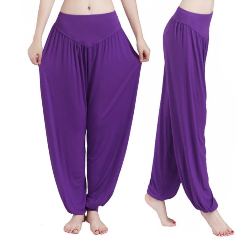 Dance Pants Women's Modal Loose Feet Dancing Wide-Legged Leotards Latin Yoga Practice Long Trousers Soft Modal Home Pants N24