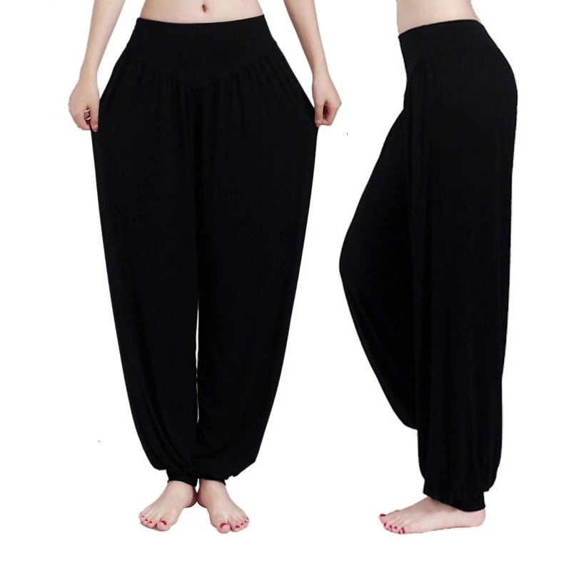 Dance Pants Women's Modal Loose Feet Dancing Wide-Legged Leotards Latin Yoga Practice Long Trousers Soft Modal Home Pants N24