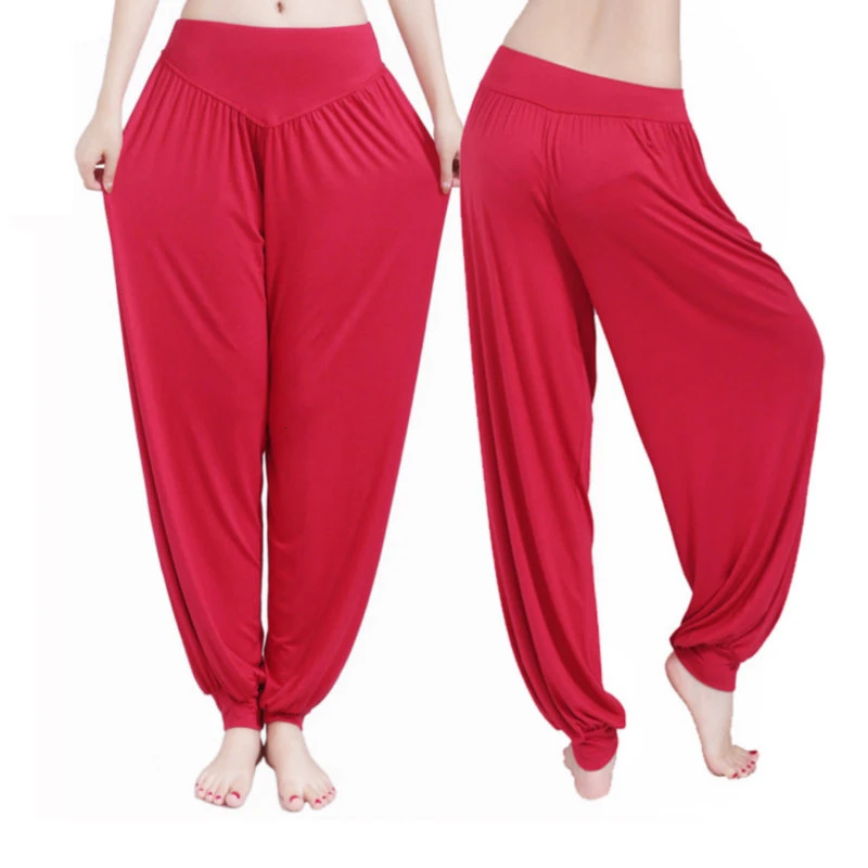 Dance Pants Women's Modal Loose Feet Dancing Wide-Legged Leotards Latin Yoga Practice Long Trousers Soft Modal Home Pants N24