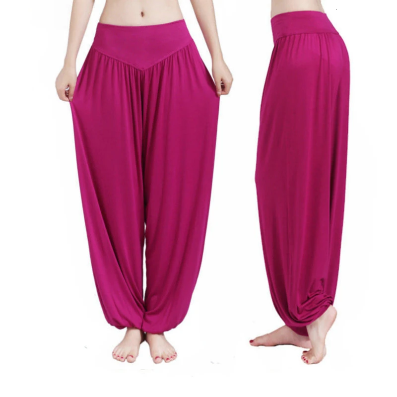 Dance Pants Women's Modal Loose Feet Dancing Wide-Legged Leotards Latin Yoga Practice Long Trousers Soft Modal Home Pants N24