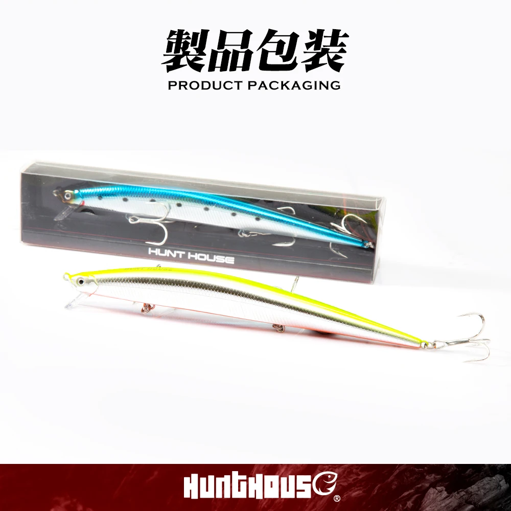 Hunthouse Tide Minnow Flyer Fishing Lure 175mm 31g Long Casting Sinking Hard Bait Pesca Jerkbaits Seabass Pike Tackle
