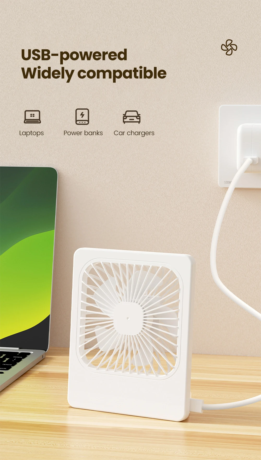 Mini USB Desktop Fan Portable Fan Desktop Office USB Quiet Cooling Fans Suitable For Student Dormitory Summer Home Office
