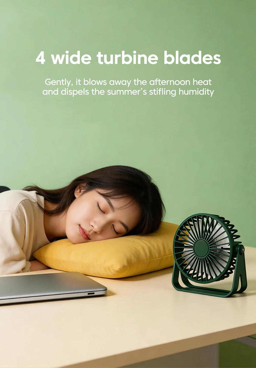 Mini USB Desktop Fan Portable Fan Desktop Office USB Quiet Cooling Fans Suitable For Student Dormitory Summer Home Office