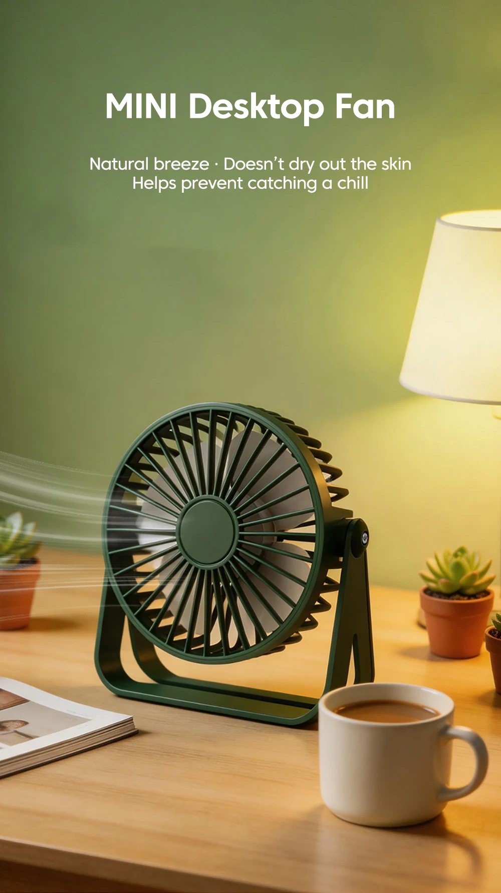 Mini USB Desktop Fan Portable Fan Desktop Office USB Quiet Cooling Fans Suitable For Student Dormitory Summer Home Office