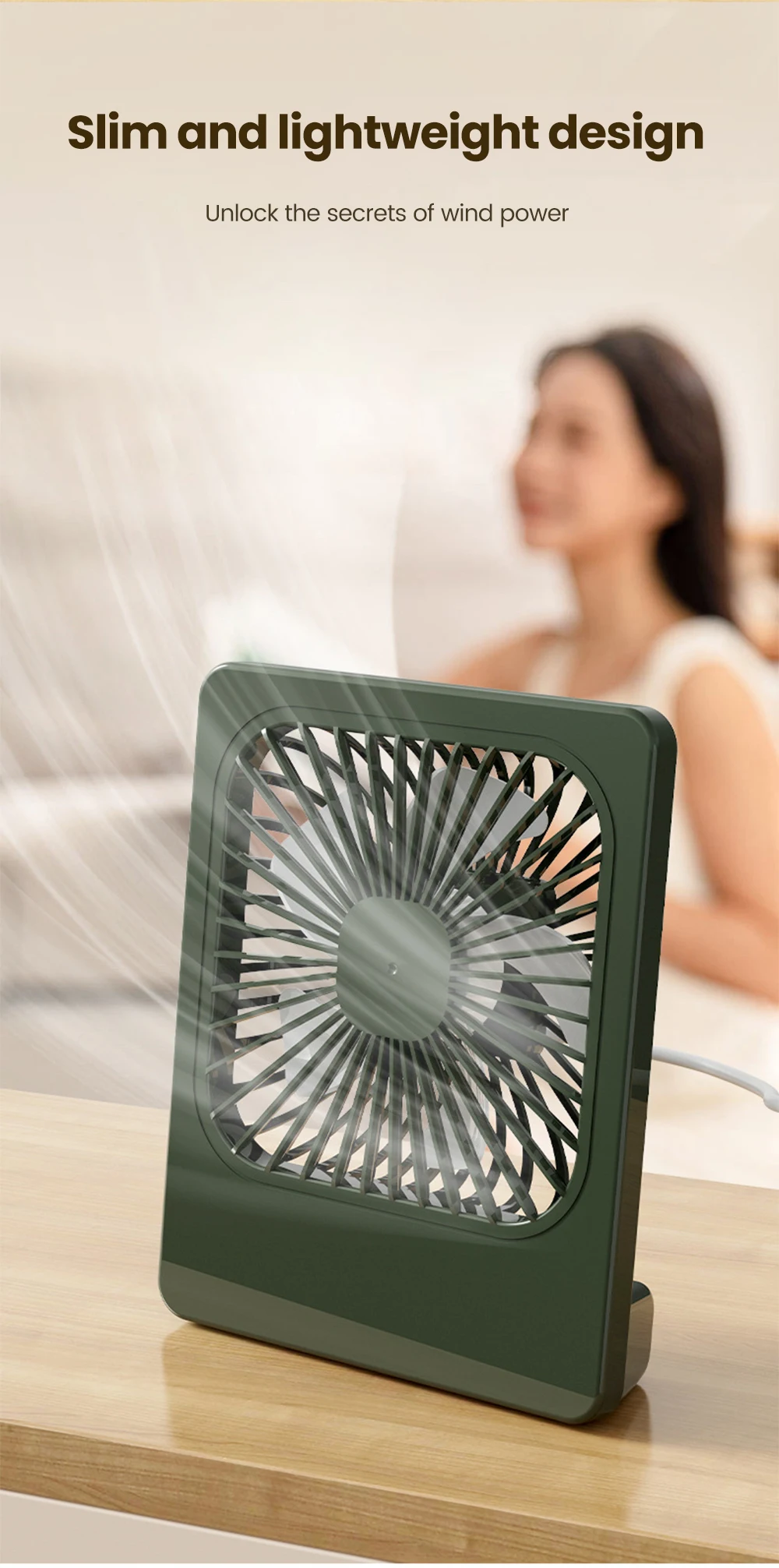Mini USB Desktop Fan Portable Fan Desktop Office USB Quiet Cooling Fans Suitable For Student Dormitory Summer Home Office