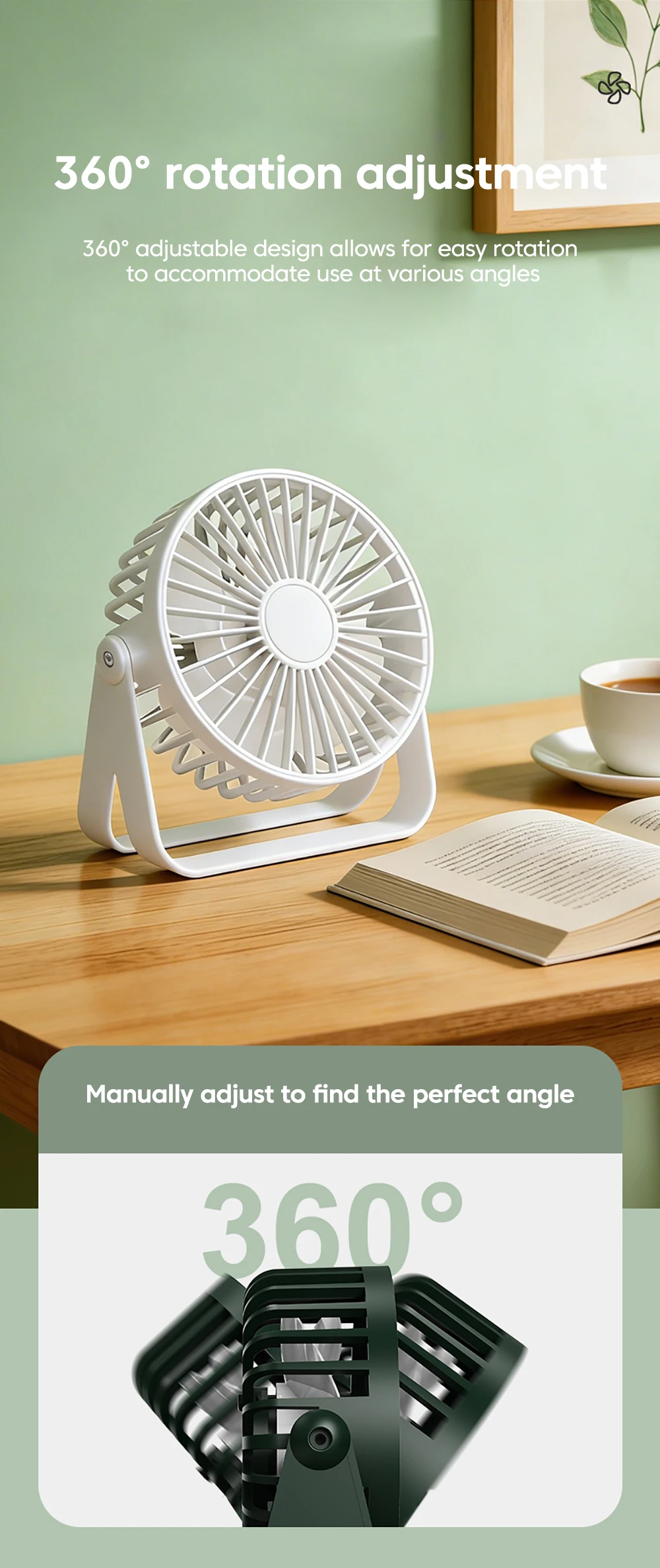 Mini USB Desktop Fan Portable Fan Desktop Office USB Quiet Cooling Fans Suitable For Student Dormitory Summer Home Office