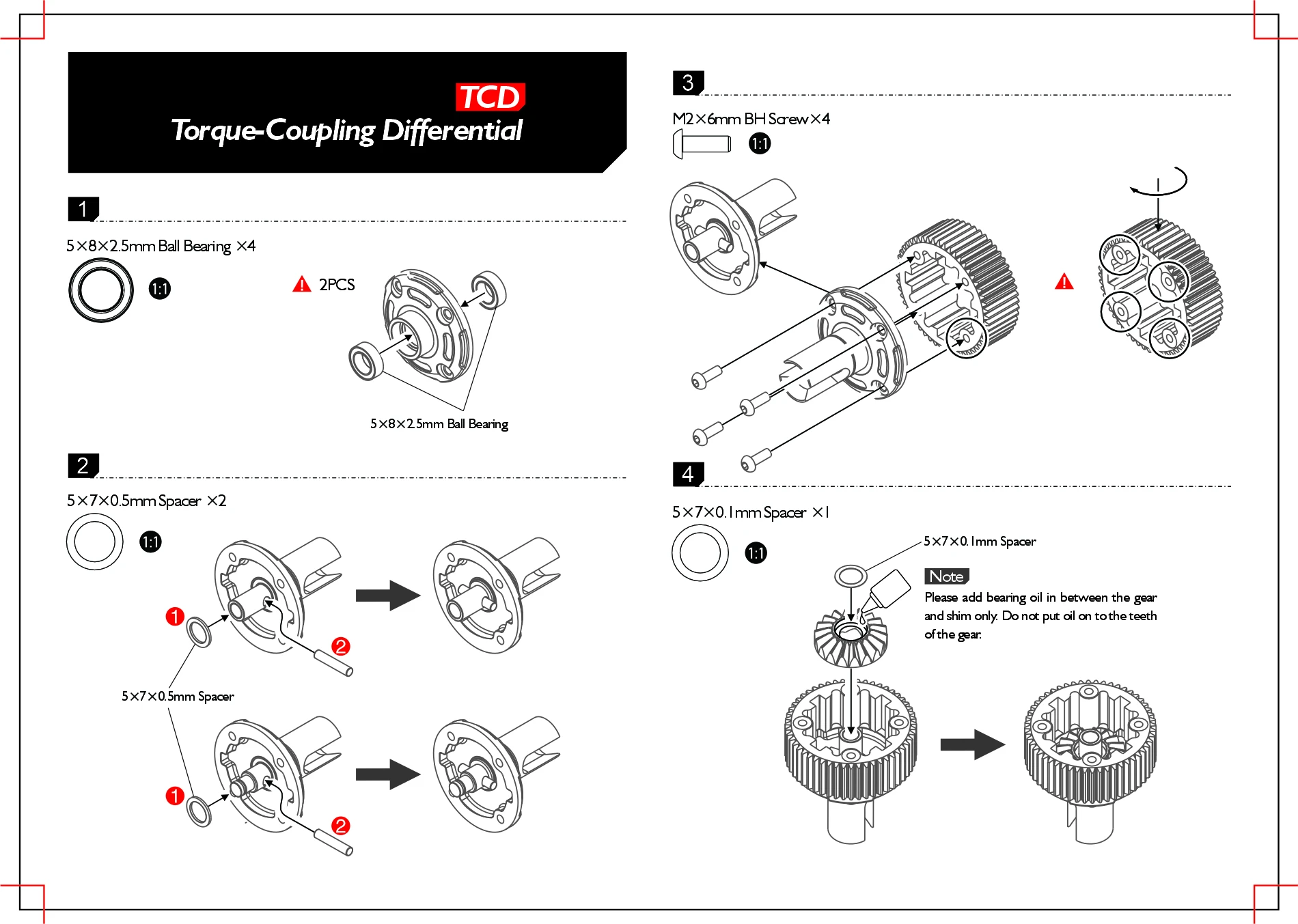 RHINO RACING& TEAM AD TCD RA-2608 Torque Coupling Diff LSD for 1/10 Drift REVED RDX/ YD2 etc.