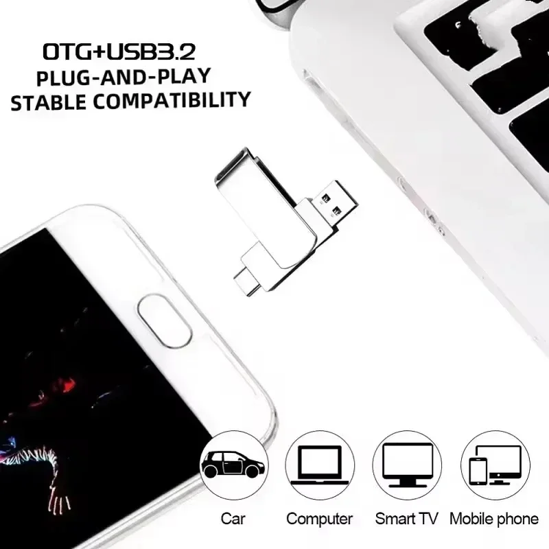 512GB USB 3.2 2 in 1 Flash Drive High Speed Metal Pendrive Waterproof Type C Memory Stick for Phone PC Laptop Data Transfer 2026