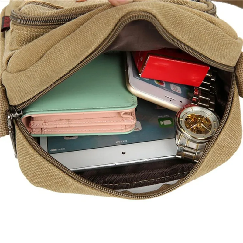 Men's Shoulder Bag Business Leisure Large Capacity Portable Handbag Zipper Multi Layer Waterproof Summer Male's Crossbody Bags