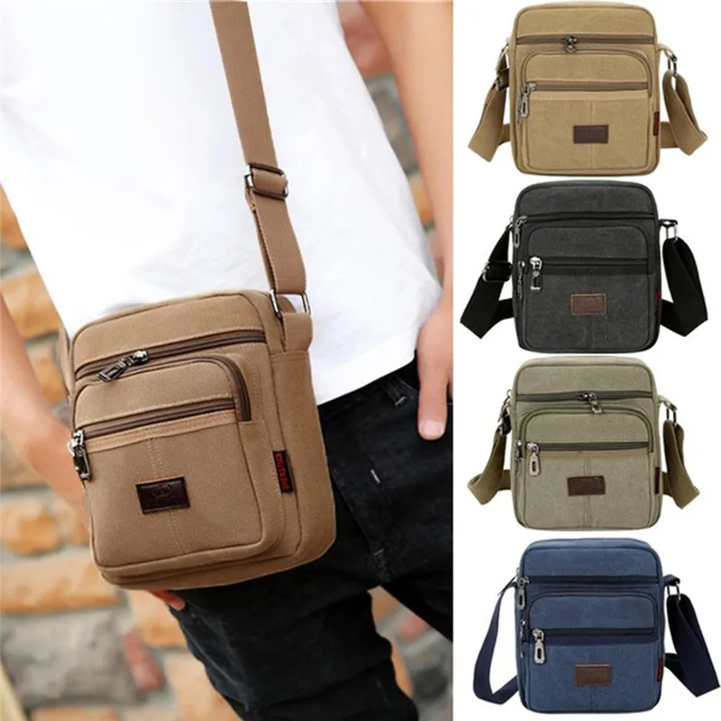Men's Shoulder Bag Business Leisure Large Capacity Portable Handbag Zipper Multi Layer Waterproof Summer Male's Crossbody Bags