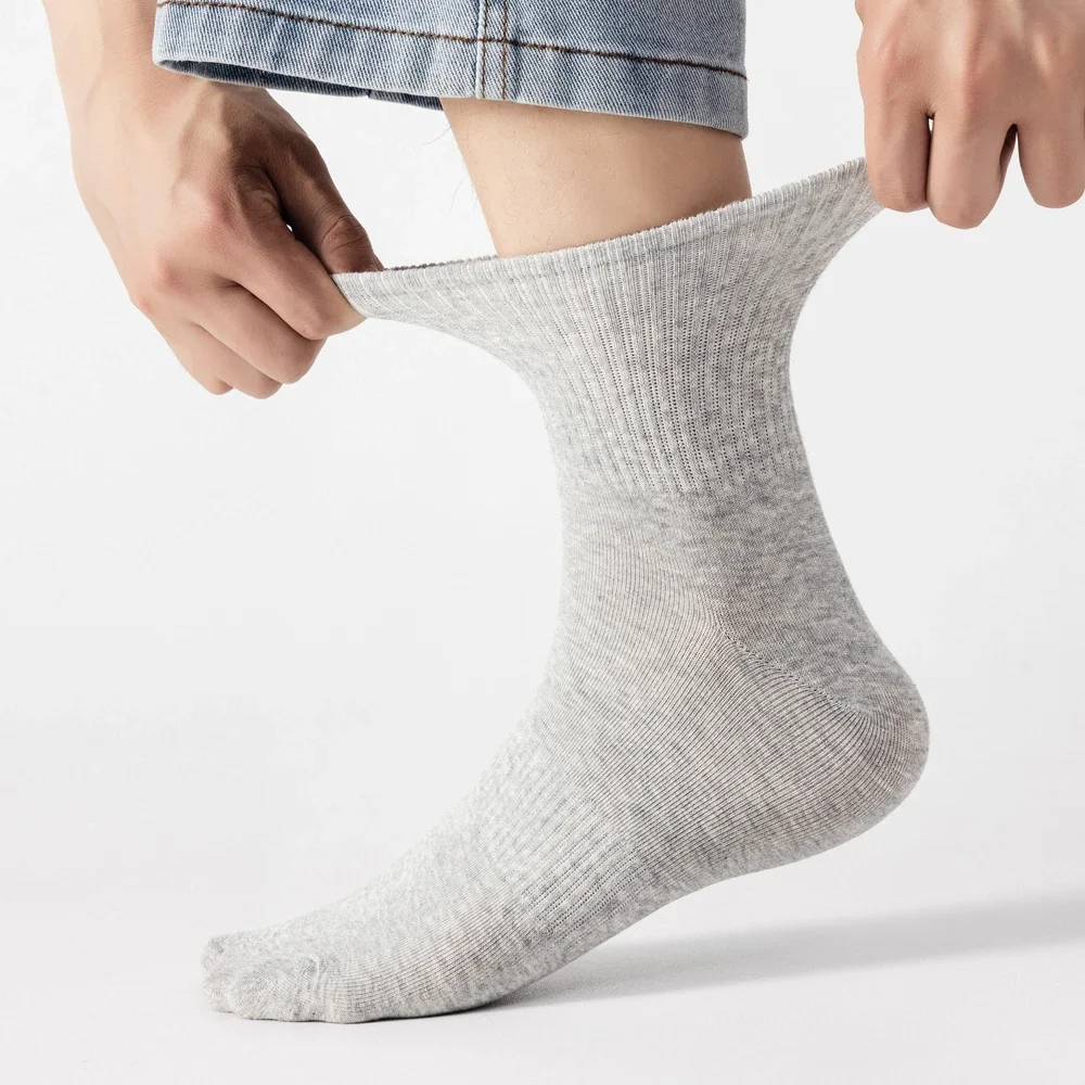 6 Pairs Plus Size EUR45-50 Men Socks High Quality Cotton Ankle Socks Black White Grey Crew Socks Sports