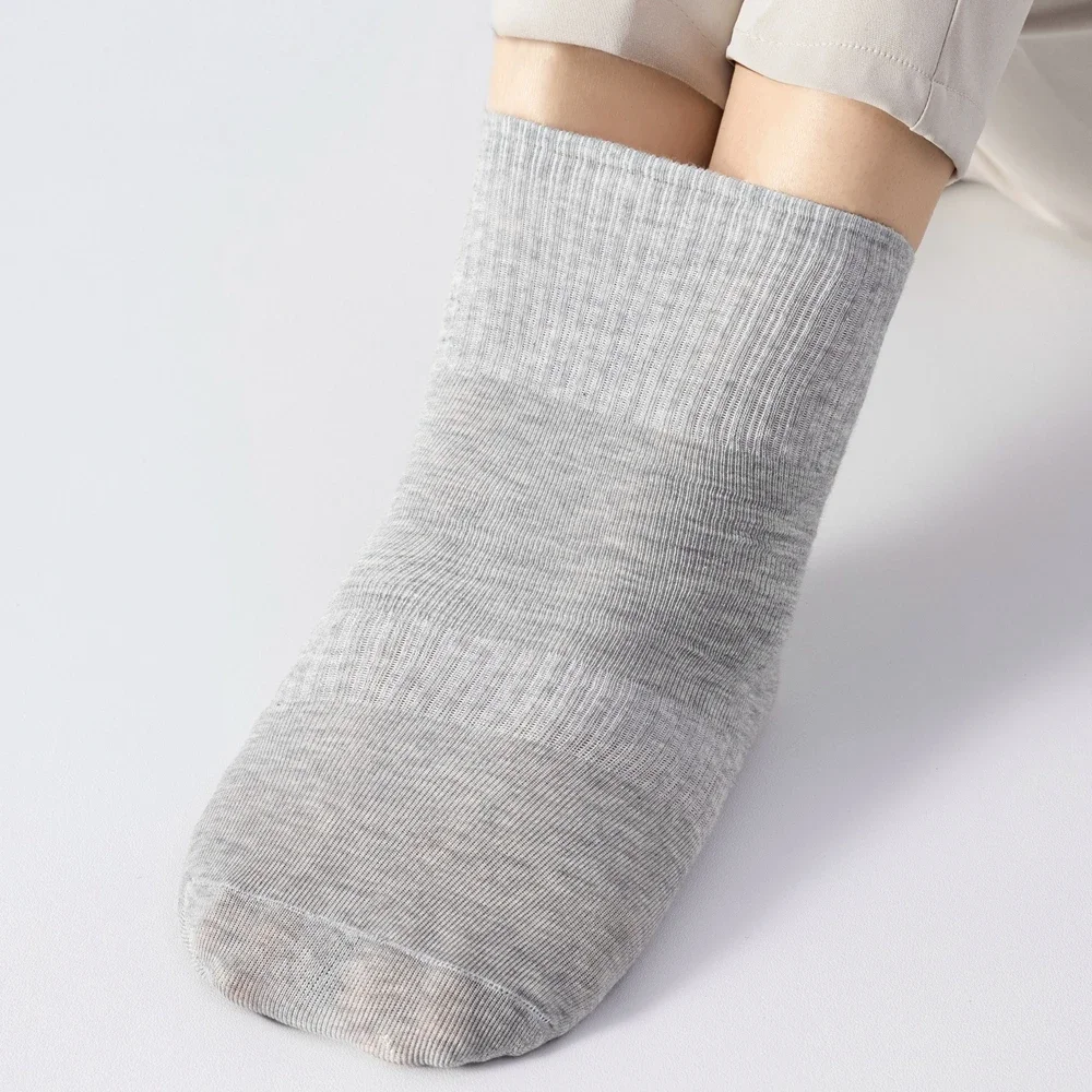 6 Pairs Plus Size EUR45-50 Men Socks High Quality Cotton Ankle Socks Black White Grey Crew Socks Sports
